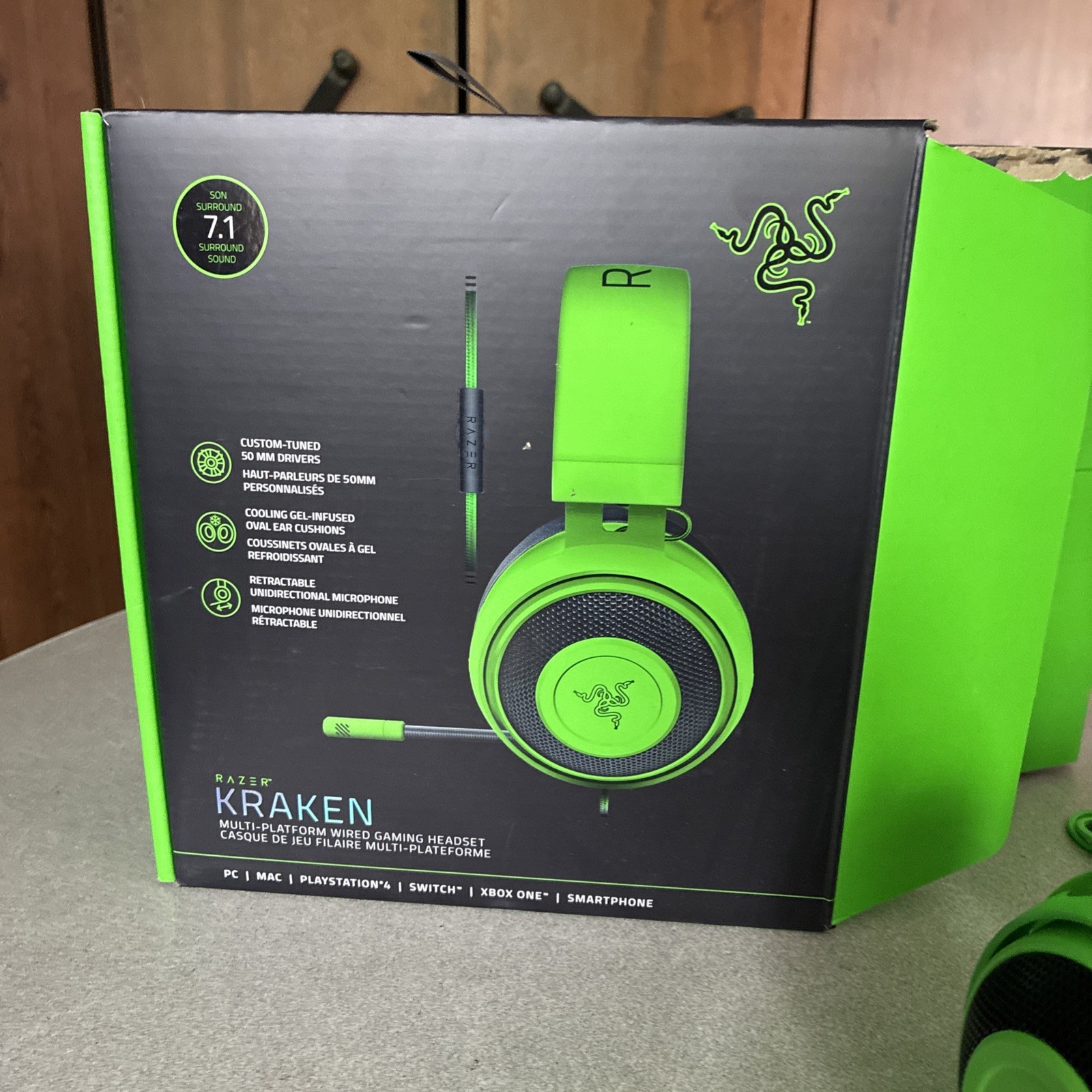 Razer Kraken 7.1 Gaming Headset Green – Multi-Platform PC/PS/Xbox – Barely Used!