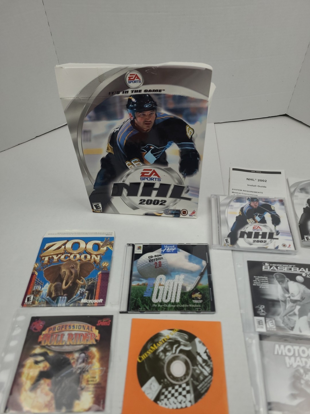 Vintage Lot CD-ROM COMPUTER GAMES DOS Windows Tested Big Box NHL golf Racing