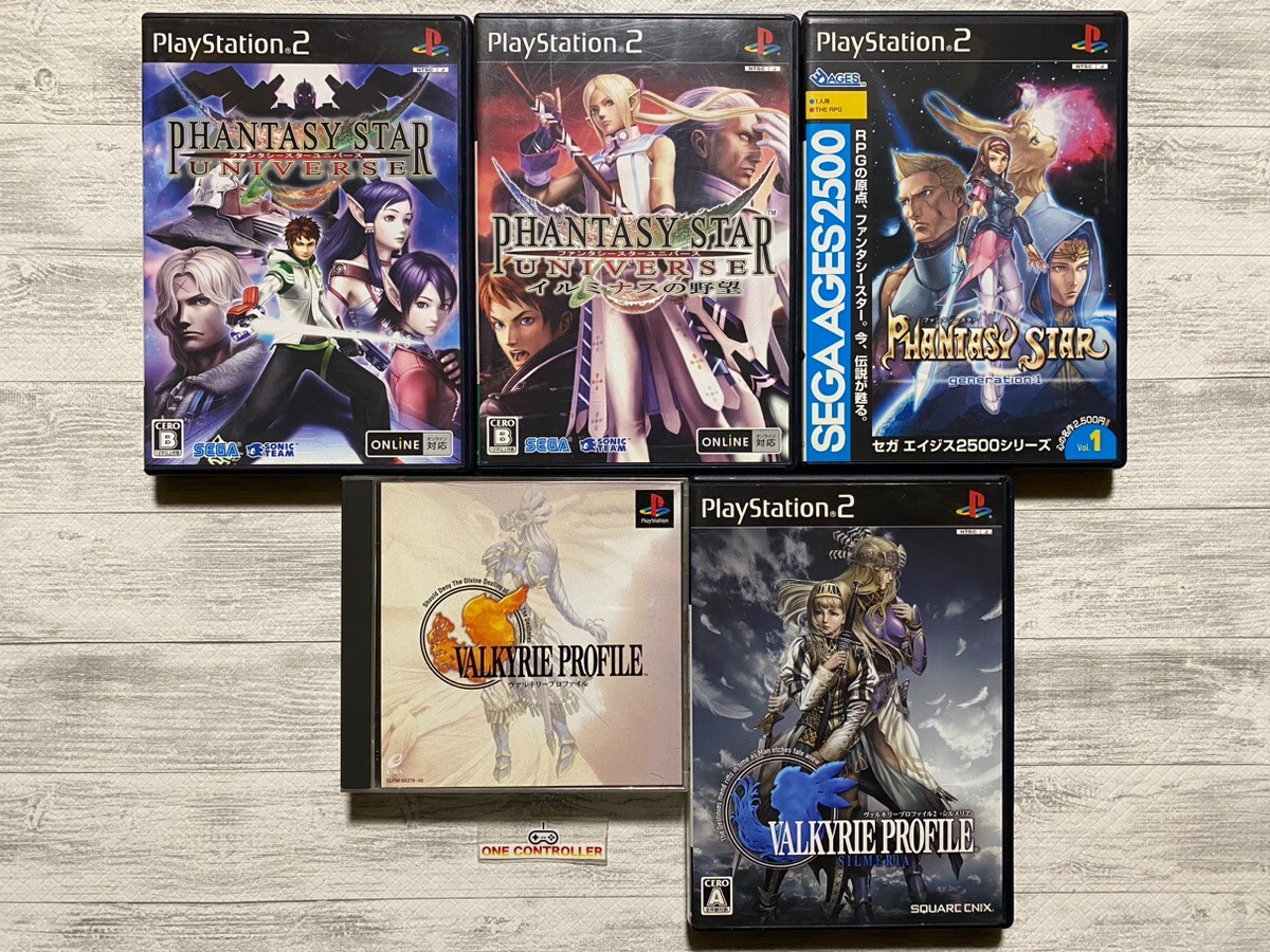 SONY PS 1 2 Phantasy Star series & Valkyrie Profile 1 2 set from Japan