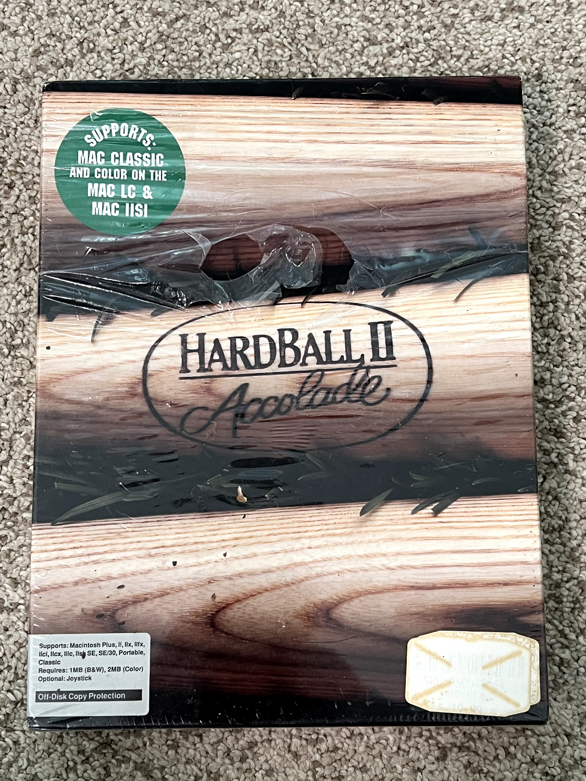 Hard Ball II by Accolade for Macintosh – box only – excellent condition!