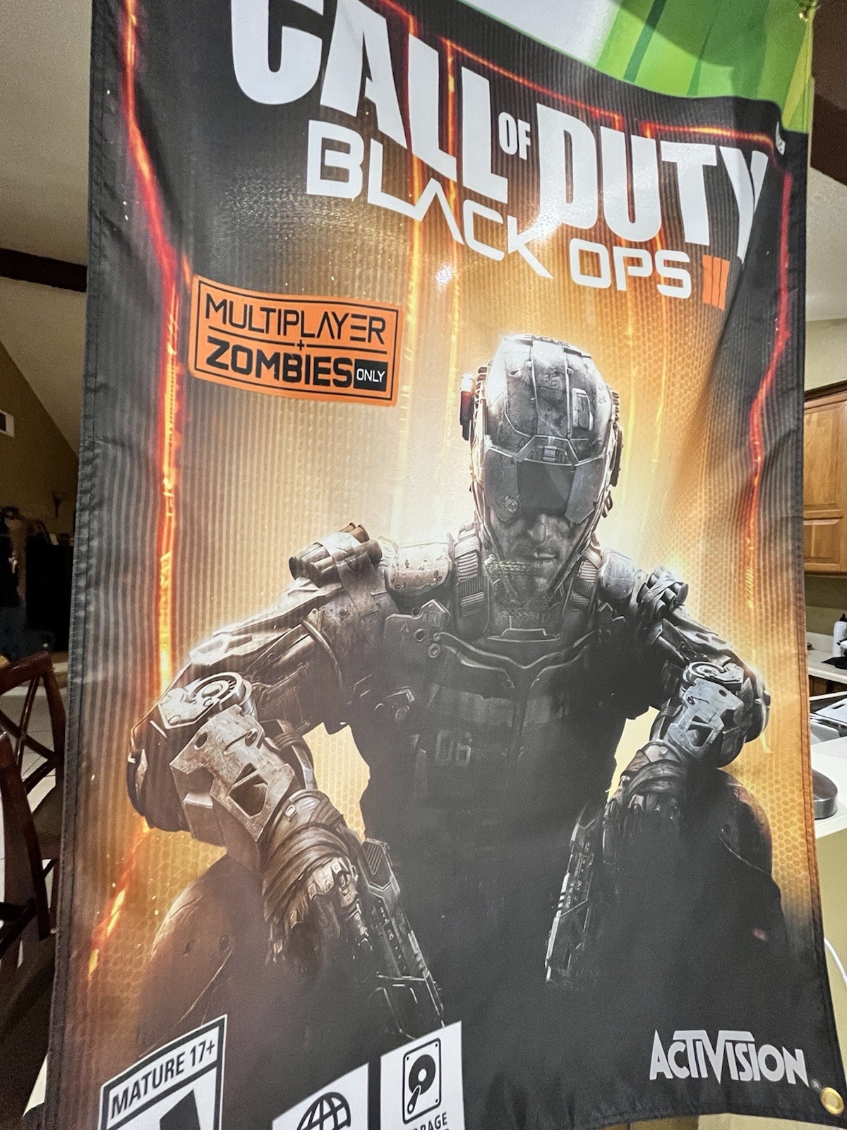 Call Of Duty Black Ops 3 5ft Flag Microsoft XBOX 360 2015 Poster COD III