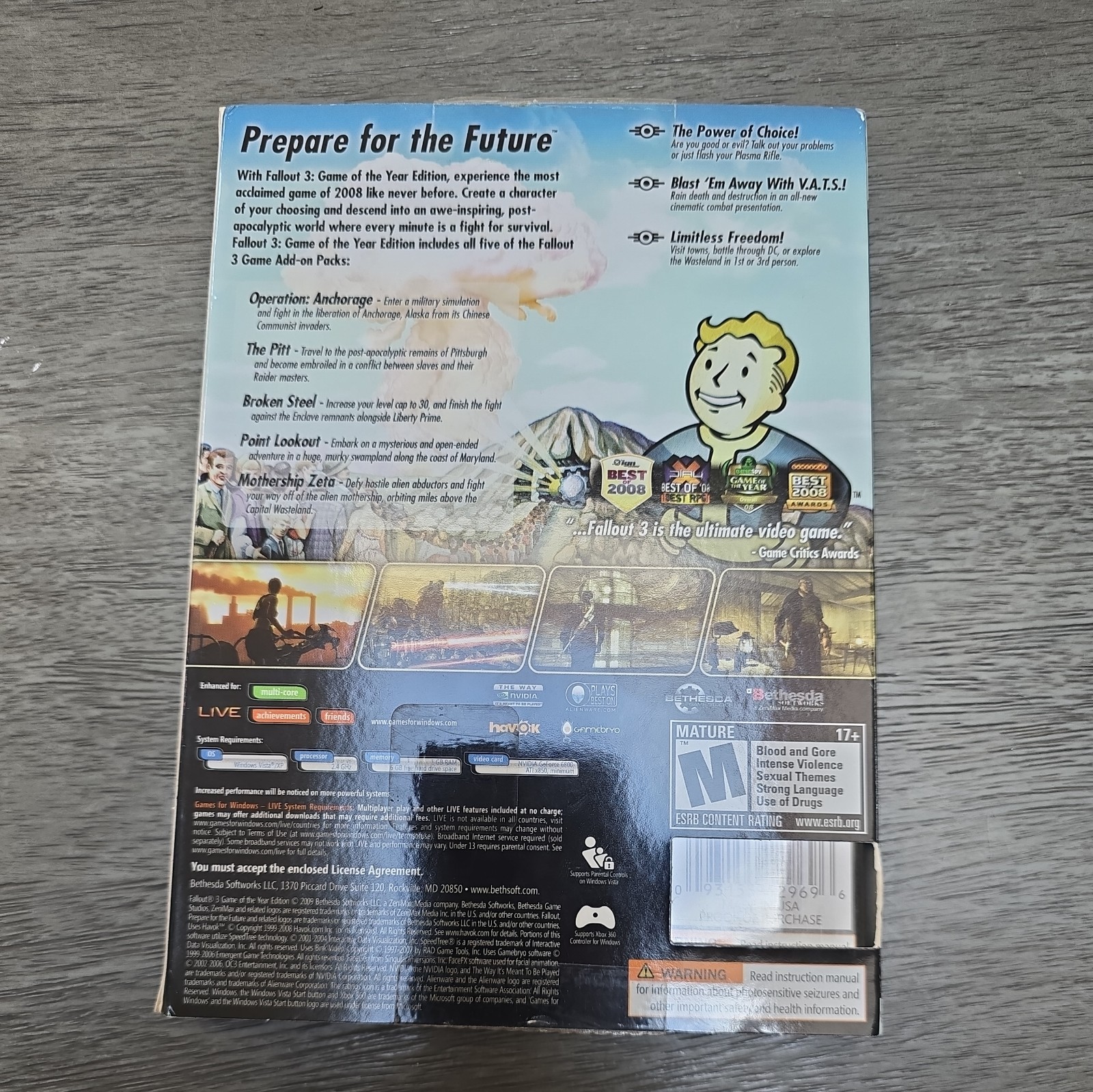 Fallout 3: GAME OF THE YEAR EDITION PC Windows Bethesda