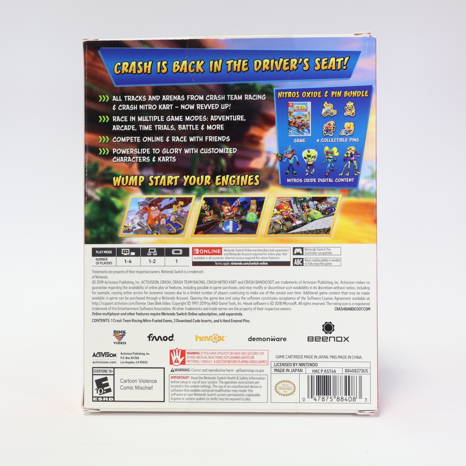 Crash Team Racing: Nitro Fueled Nitros Oxide & Pin set (Switch) NO GAME