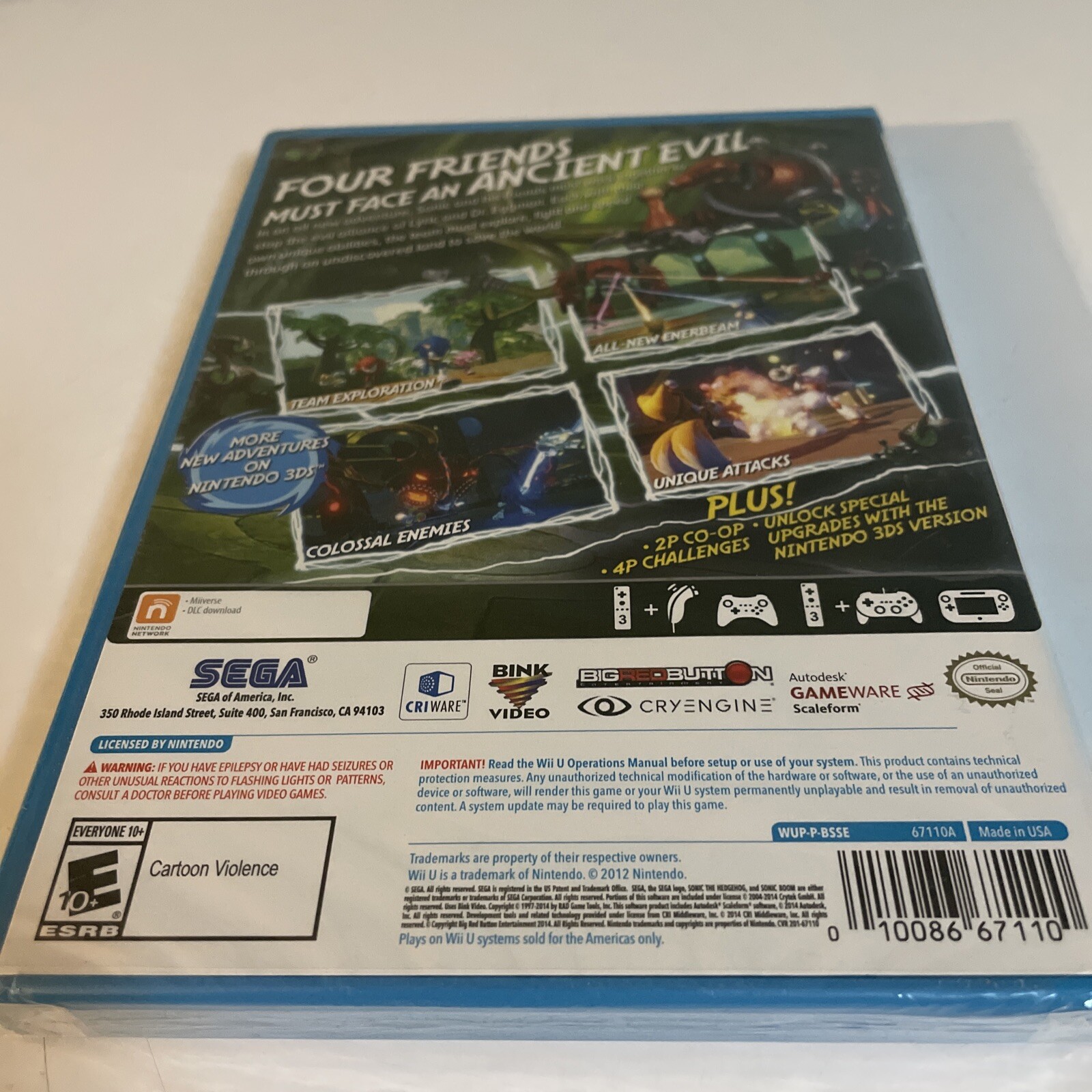 Sonic Boom: Rise of Lyric Nintendo Wii U – Brand New – Ships In A Box! – READ