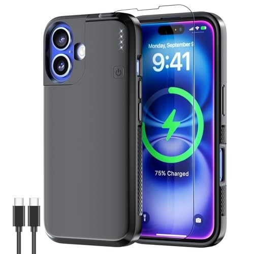 Upgraded Battery Case for iPhone 16, 5000mAh USB C iPhone 16 – 5000mAh