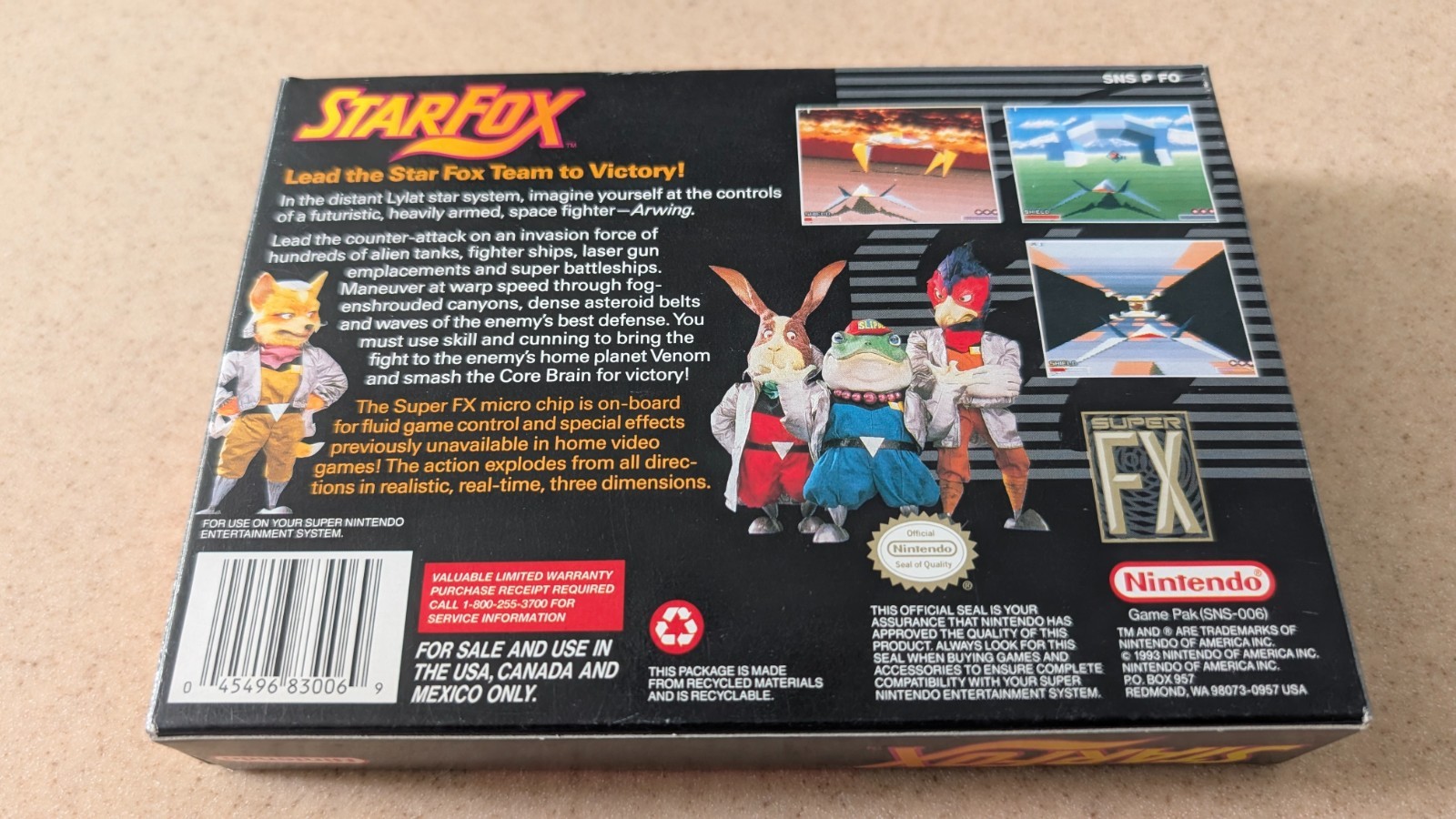 Star Fox Super Nintendo SNES Box Manual *NO GAME CARTRIDGE INCLUDED*