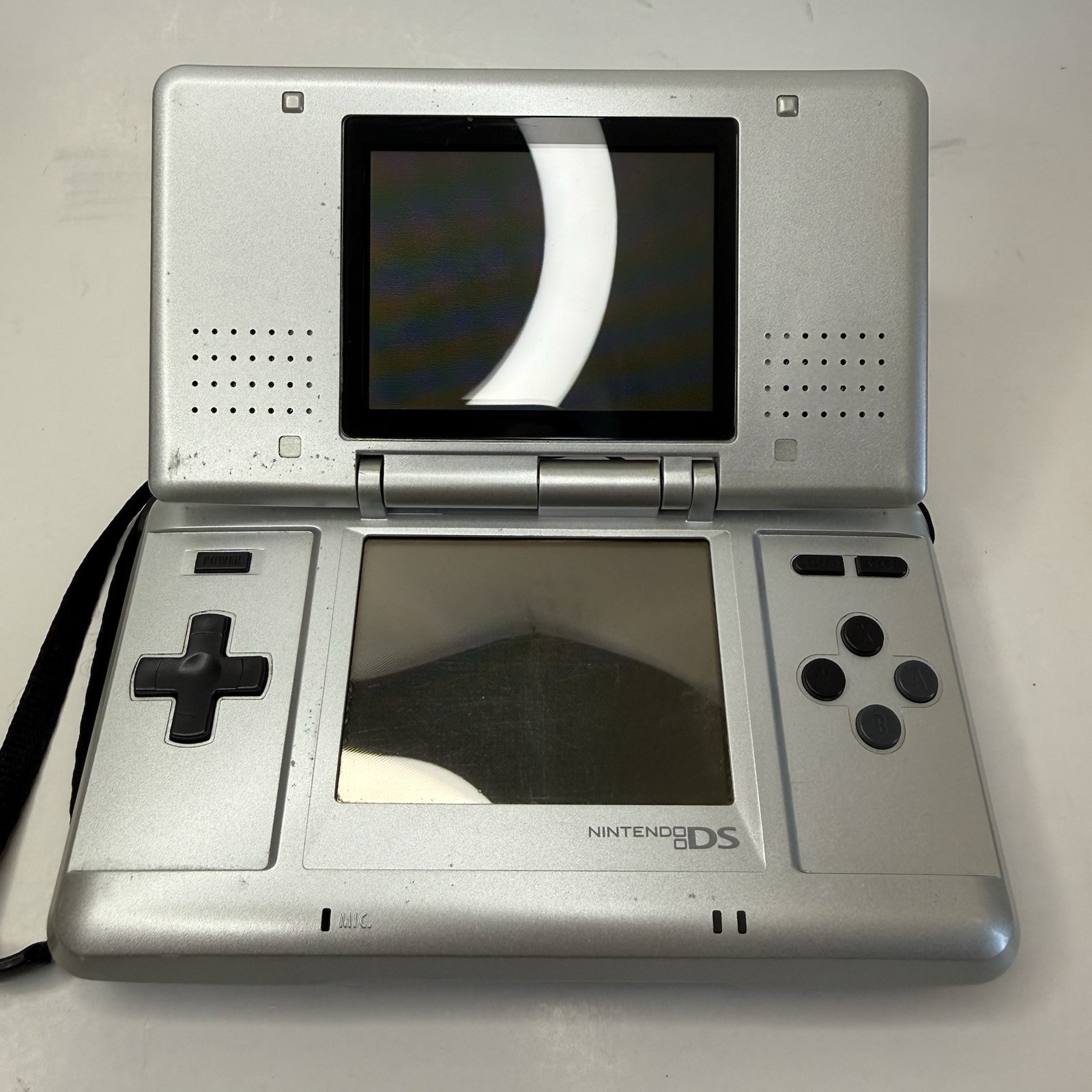 Nintendo DS Original NTR-001 Titanium Silver Console Clean Tested No Charger
