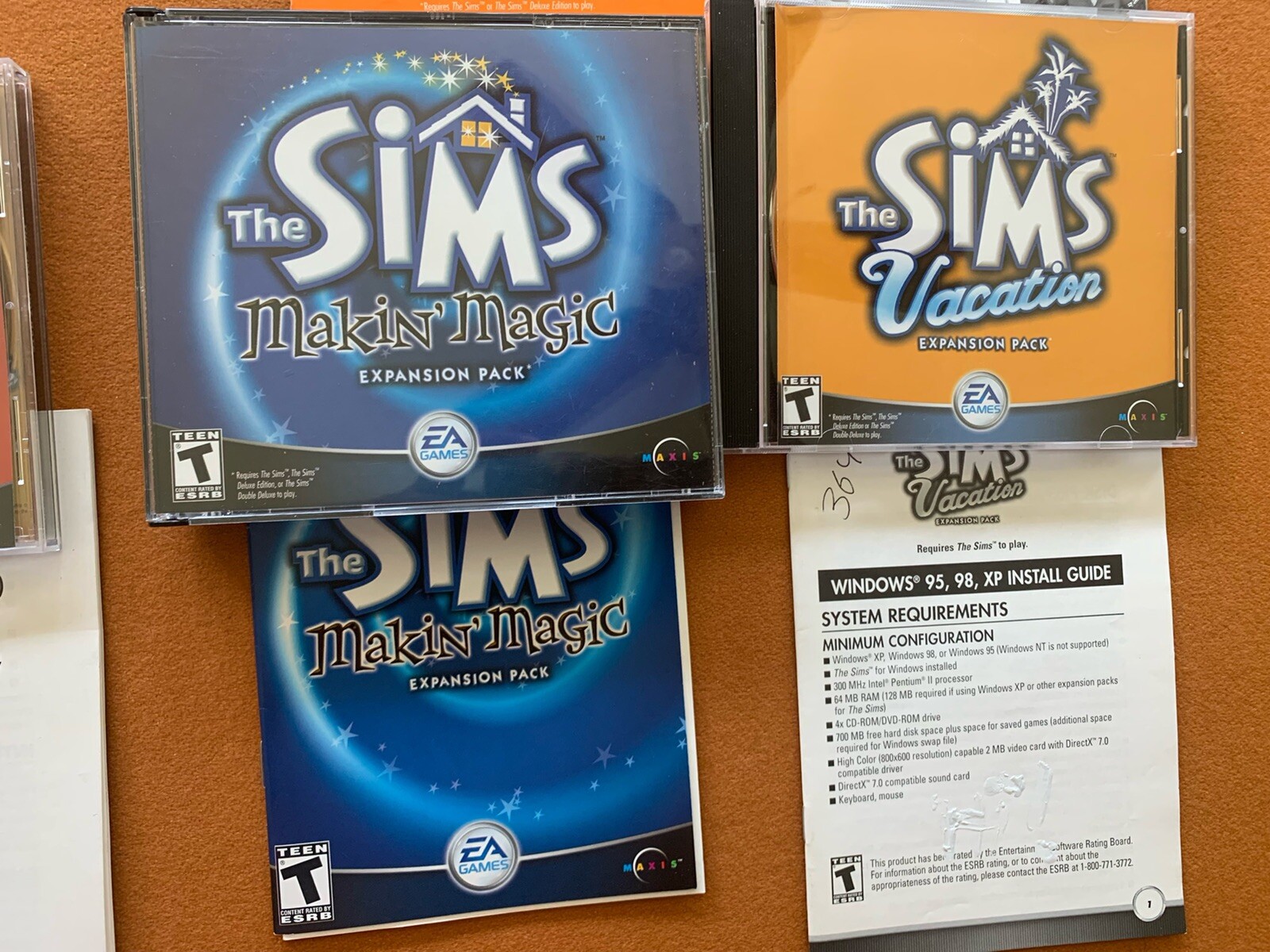 The Sims Original & Sims Medieval PC Games w/7 Expansion Packs & Instructions