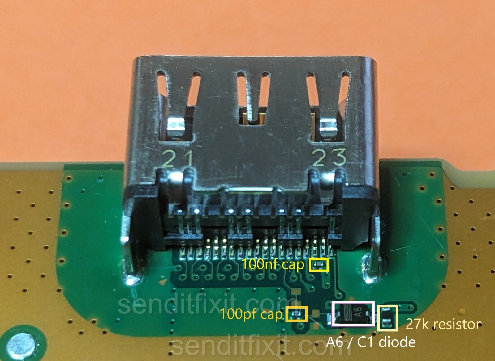 PS5 Replacement HDMI Port Components 71 C1 A6 Diode 100nf Cap Circuit Repair Kit