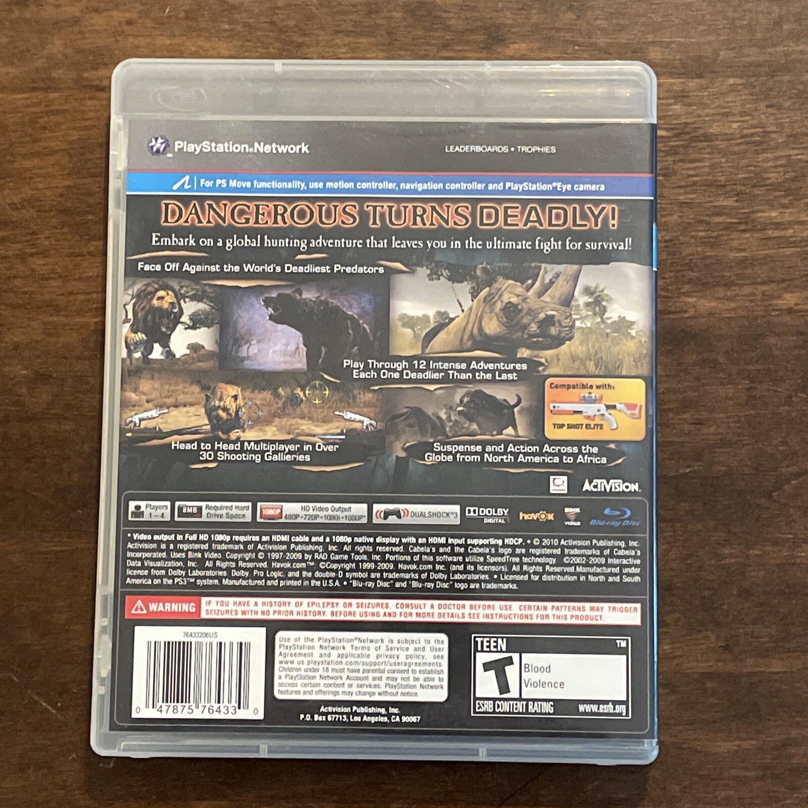 Cabela’s Dangerous Hunts 2011 PS3 With Manual (no Gun), Playstation 3 Game
