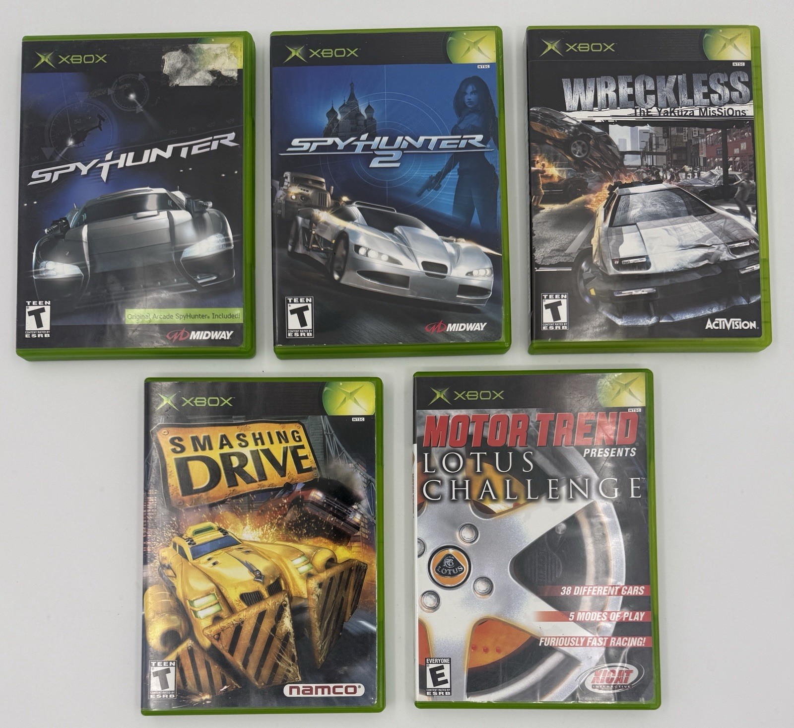 Xbox Car Racing Lot SpyHunter 1 + 2, Wreckless YaKuza, Smashing Drive & Lotus