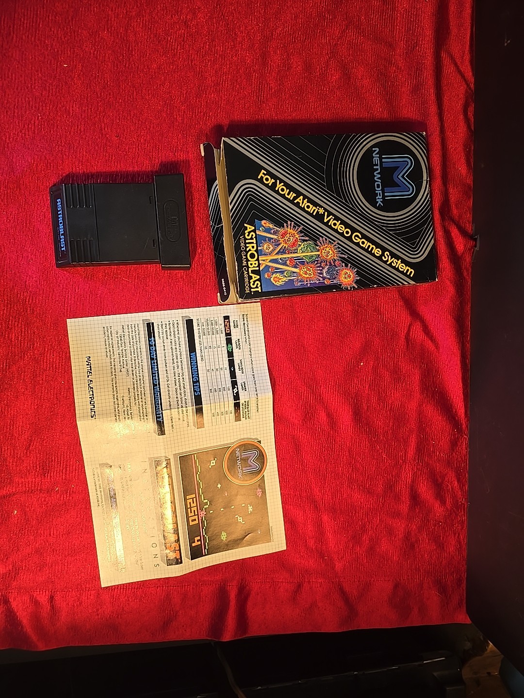 Astroblast Atari 2600 Game 1982 Mattel M Network Singapore 1989