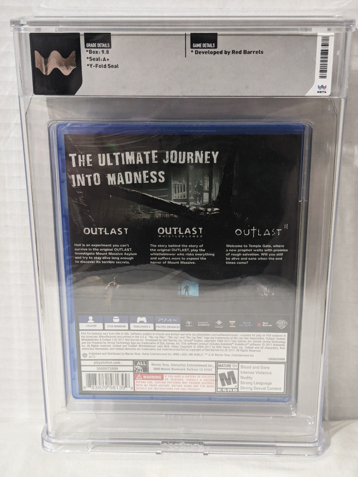 Outlast Trinity – Sony Playstation 4 PS4 WATA 9.8 A+