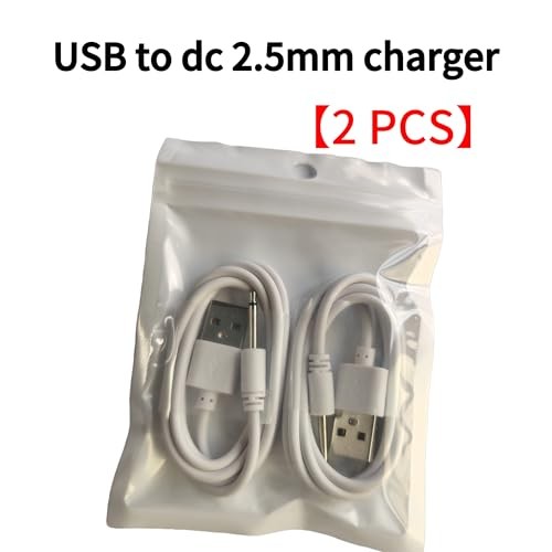 (2 Pack) DC 2.5mm Fast Charger 2.7Ft Replacement USB Charging Cable