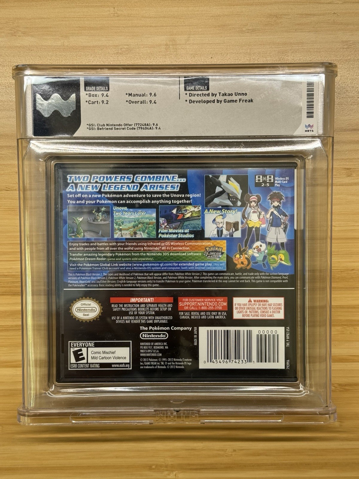 PSA WATA 9.4 Pokemon Black 2 Version Walmart Exclusive Nintendo DS Not VGA CGC