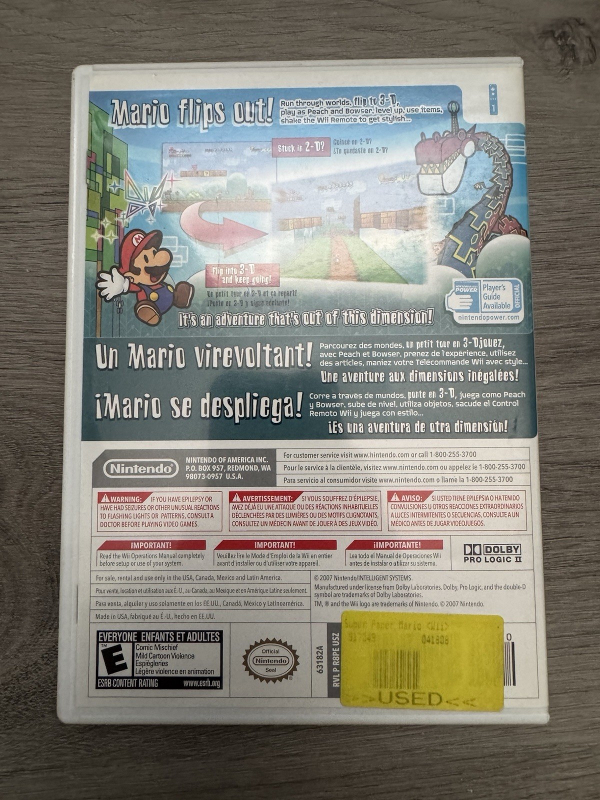 Nintendo Super Paper Mario Nintendo Wii 2007 Complete w/ case and manual