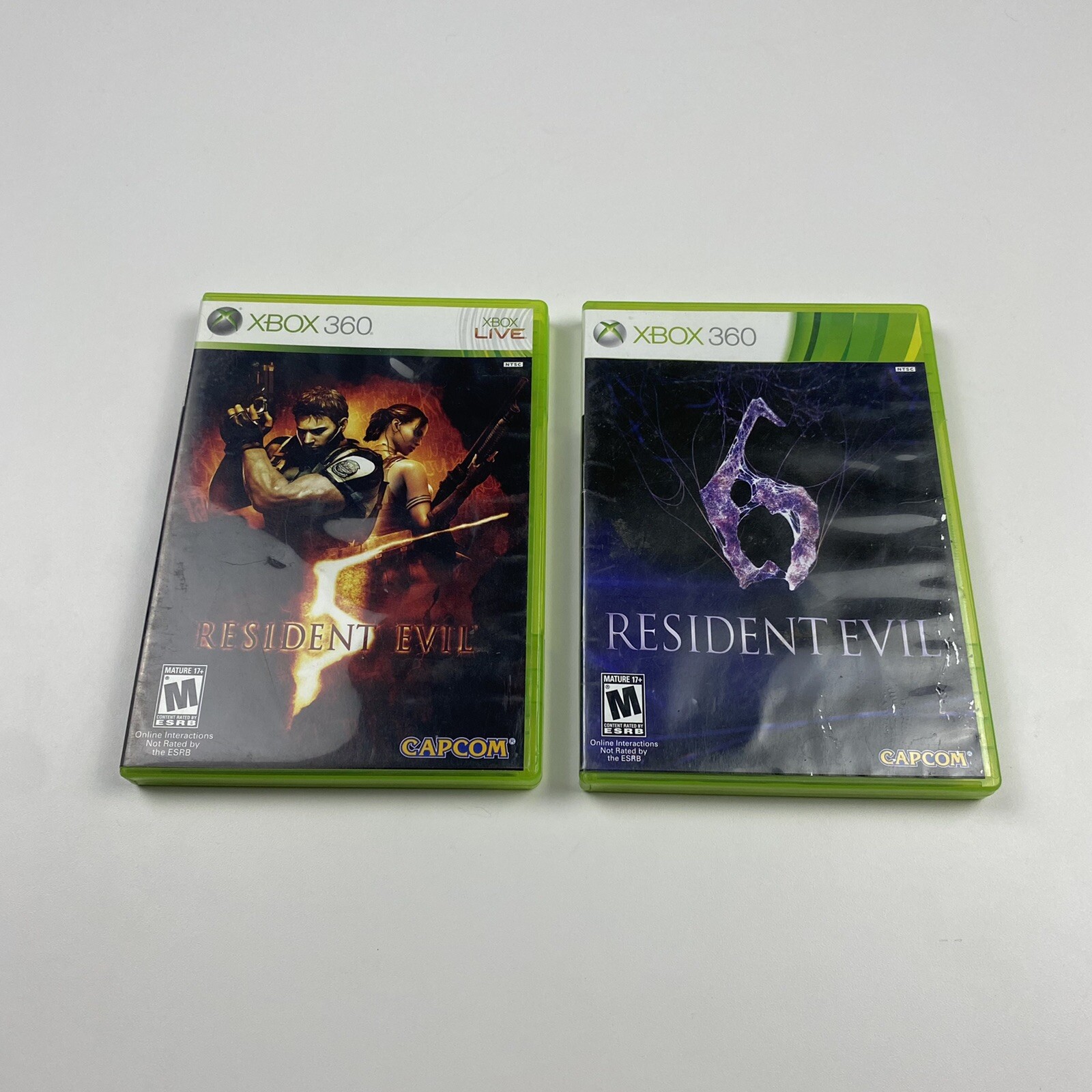 Resident Evil 5 & 6 Bundle Lot (Xbox 360, 2012) BOTH CIB W/ MANUAL & INSERT!
