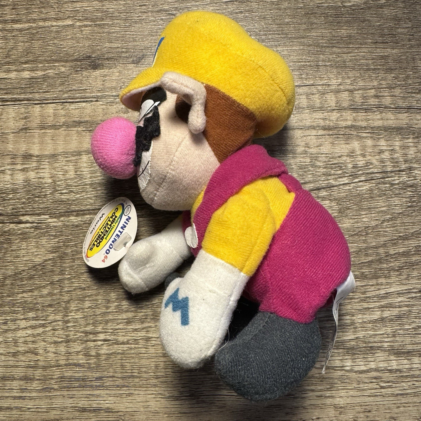 Vintage 1997 BD&A Nintendo Wario Bean Bag Plush Doll Toy w/Hang Tag NWT Mario 64
