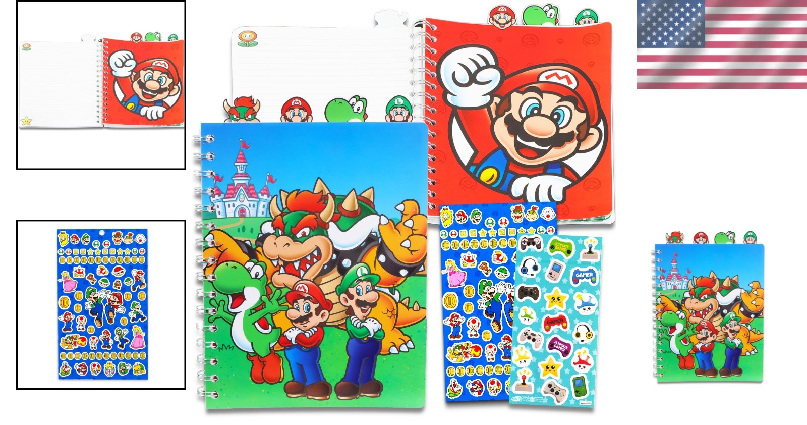 Imaginative Super Mario Journal Set with Stickers for Kids’ Adventures