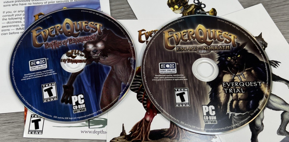 EverQuest: Depths of Darkhollow (PC, 2005) Expansion Pack W/ 4 Post Cards