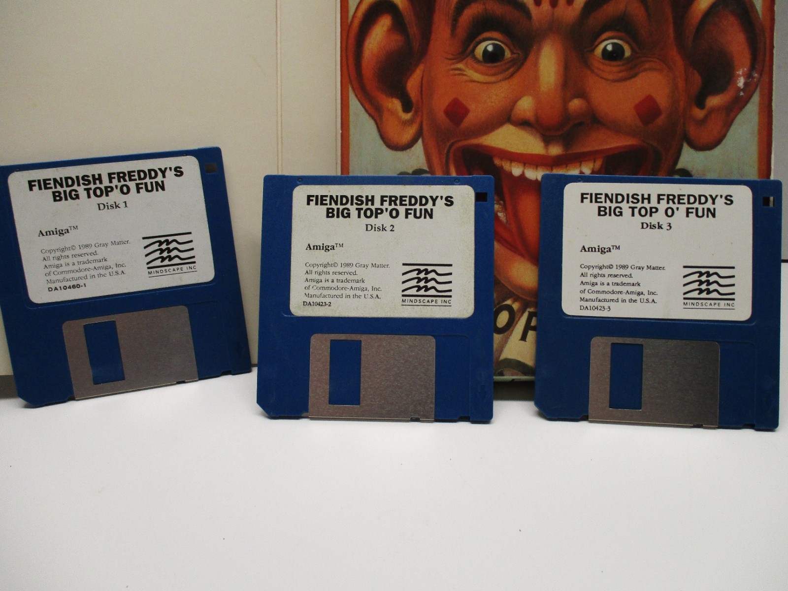COMMODORE AMIGA FIENDISH FREDDY’S BIG TOP O FUN BIG BOX 3.5″ GAME 1989 MINDSCAPE