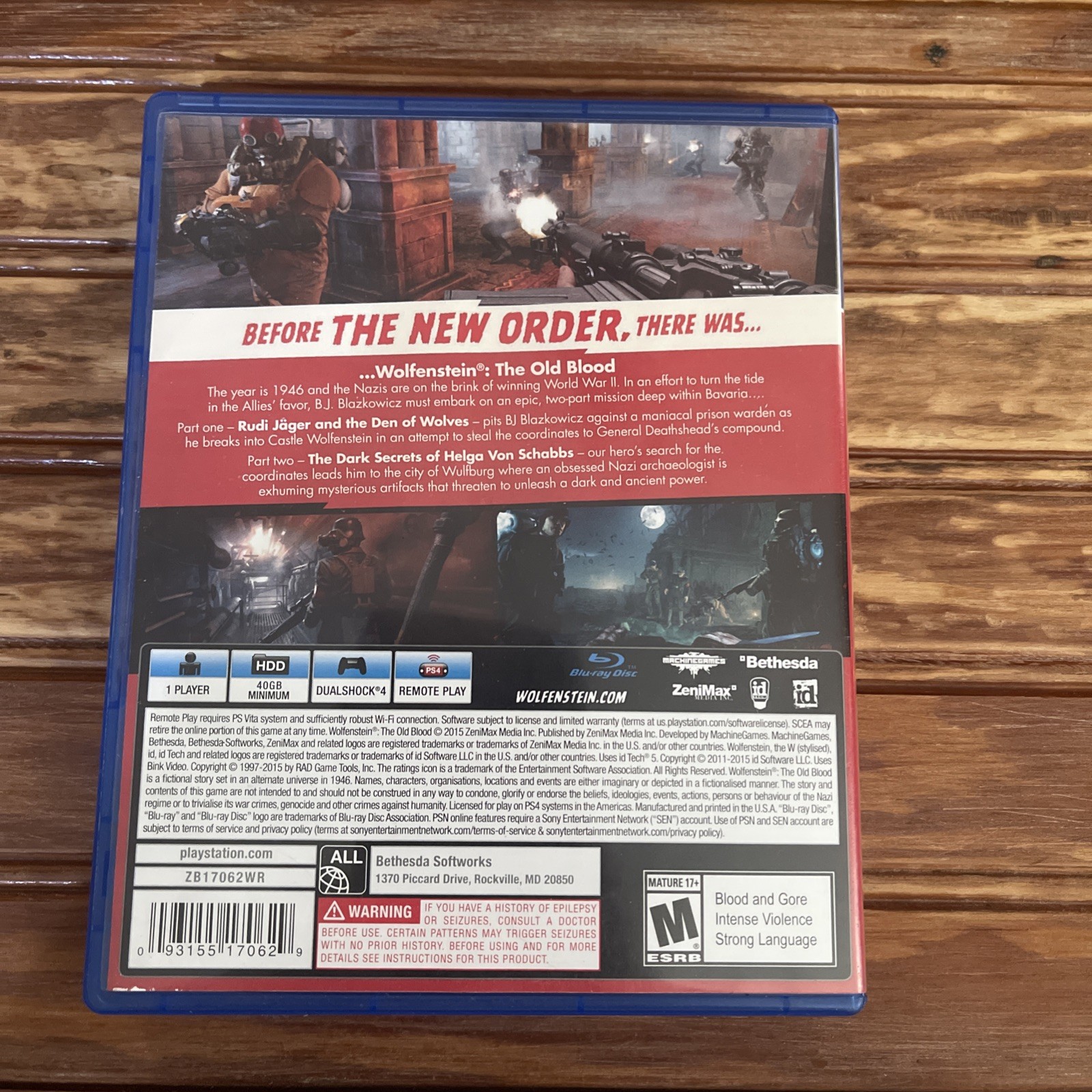 Wolfenstein: The Old Blood (Sony PlayStation 4, 2015)