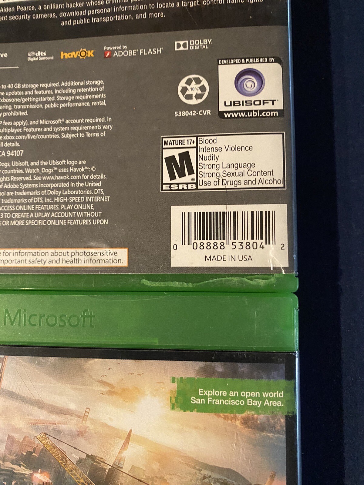 Watch Dogs 1 & 2 Lot Of 2 (Microsoft Xbox One, 2014) Tested Working Clean Discs