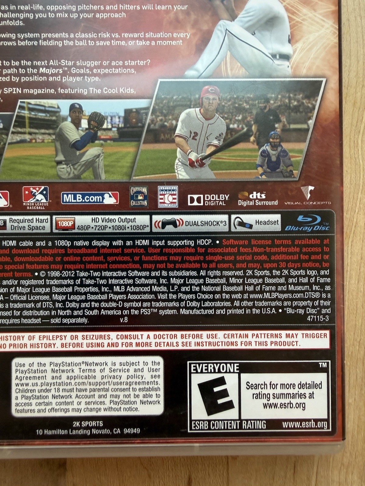 Major League Baseball 2K12 (Sony PlayStation 3, 2012) Video Game, CIB