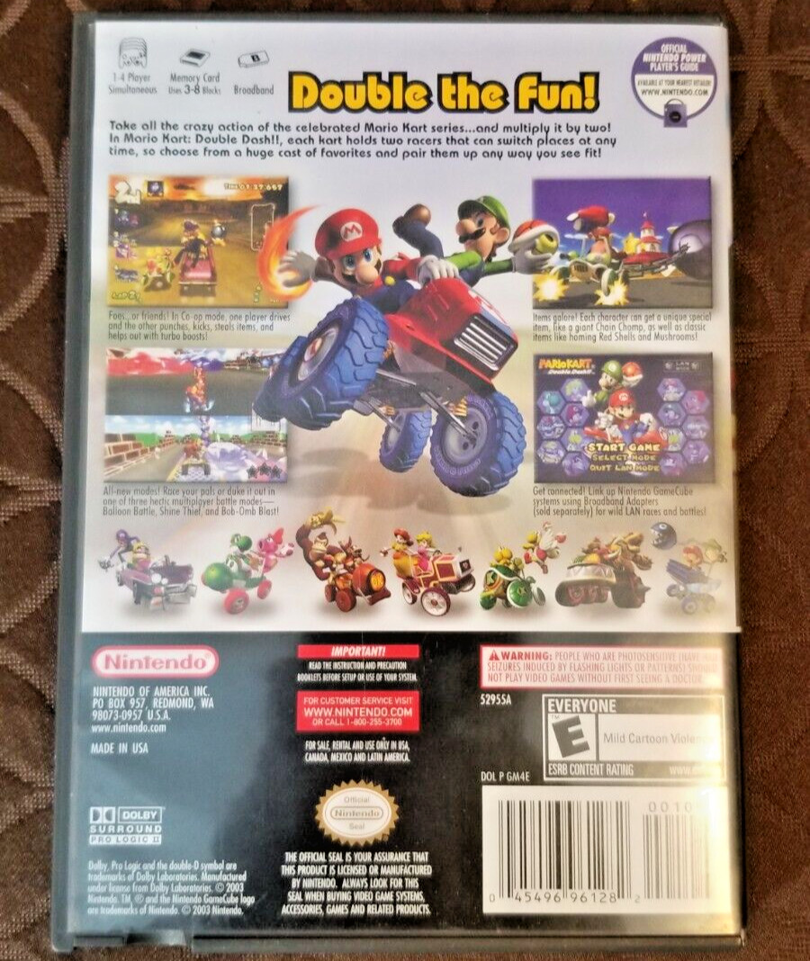 Mario Kart Double Dash for Nintendo Game Cube Case Only w Inserts, NO GAME DISC