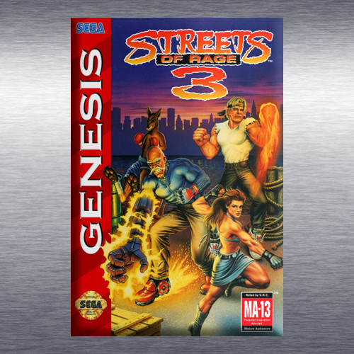 Streets of Rage 1, 2, 3 Video Game Box Art *Genesis* High Quality Magnet