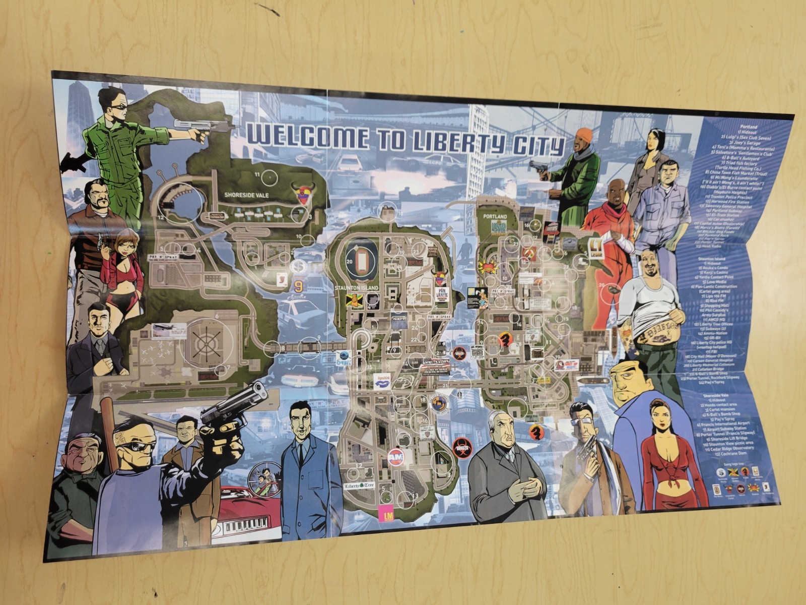 Grand Theft Auto III (3) | COLLECTABLE POSTER Insert w/ Game Map | 2003