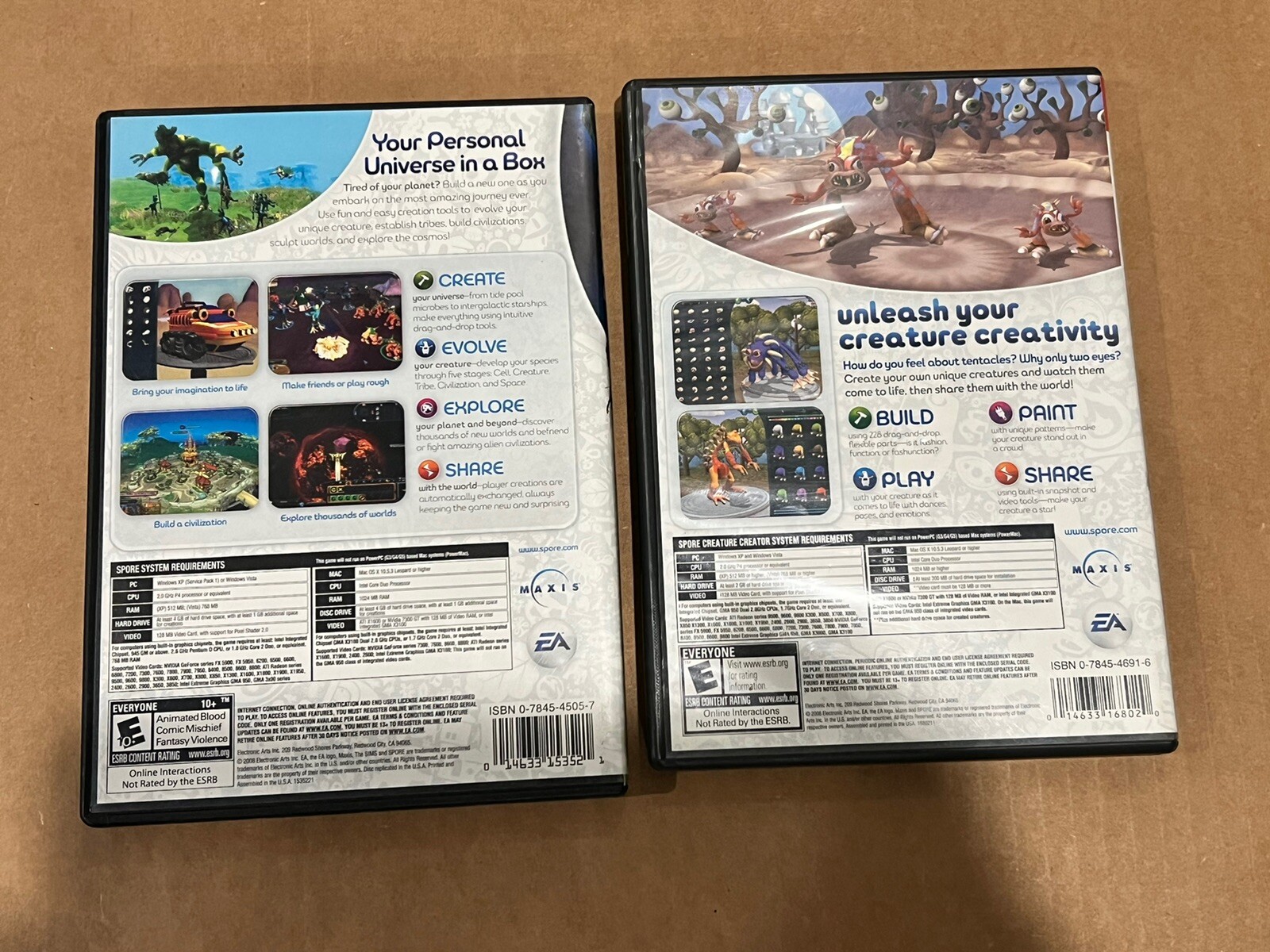 SPORE WIN/MAC 2 Game Bundle Spore w/Creature Creator & SPORE