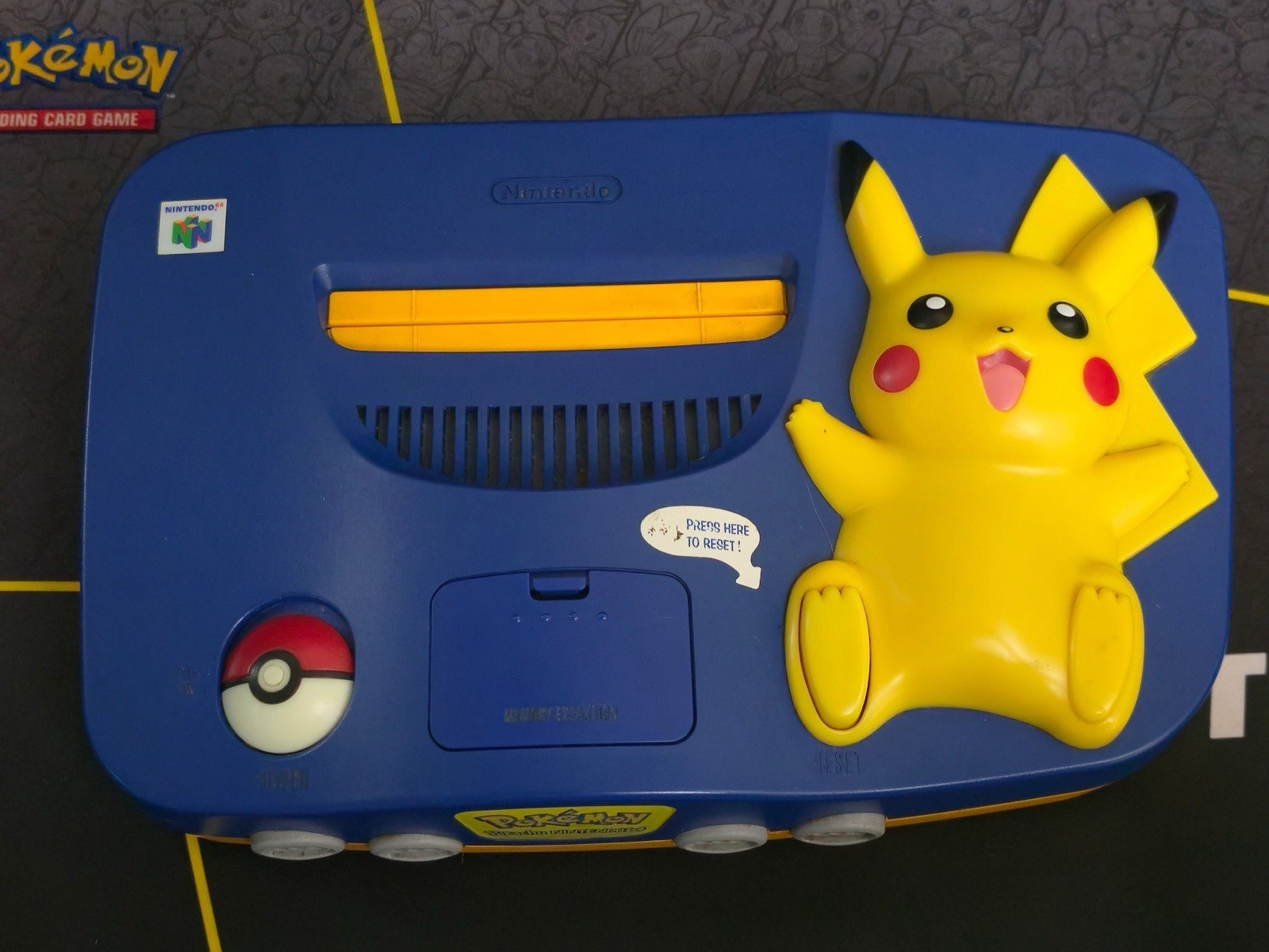Nintendo 64 Pokemon Pikachu Edition Blue N64 Console w/ Cables Tested Works