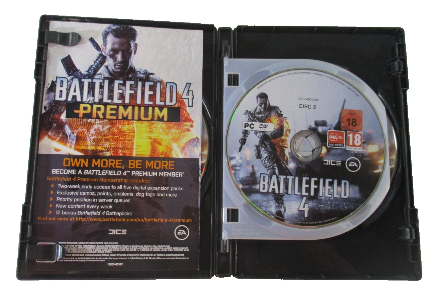 Battlefield 4 PC DVD ROM Game MA15+ Region Free 2013 EA Games Manual Tested