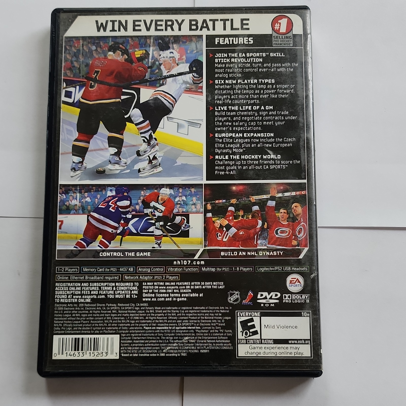 EA SPORTS NHL 07 Sony PlayStation 2 PS2 E10+ (Everyone 10+) NTSC-U/C