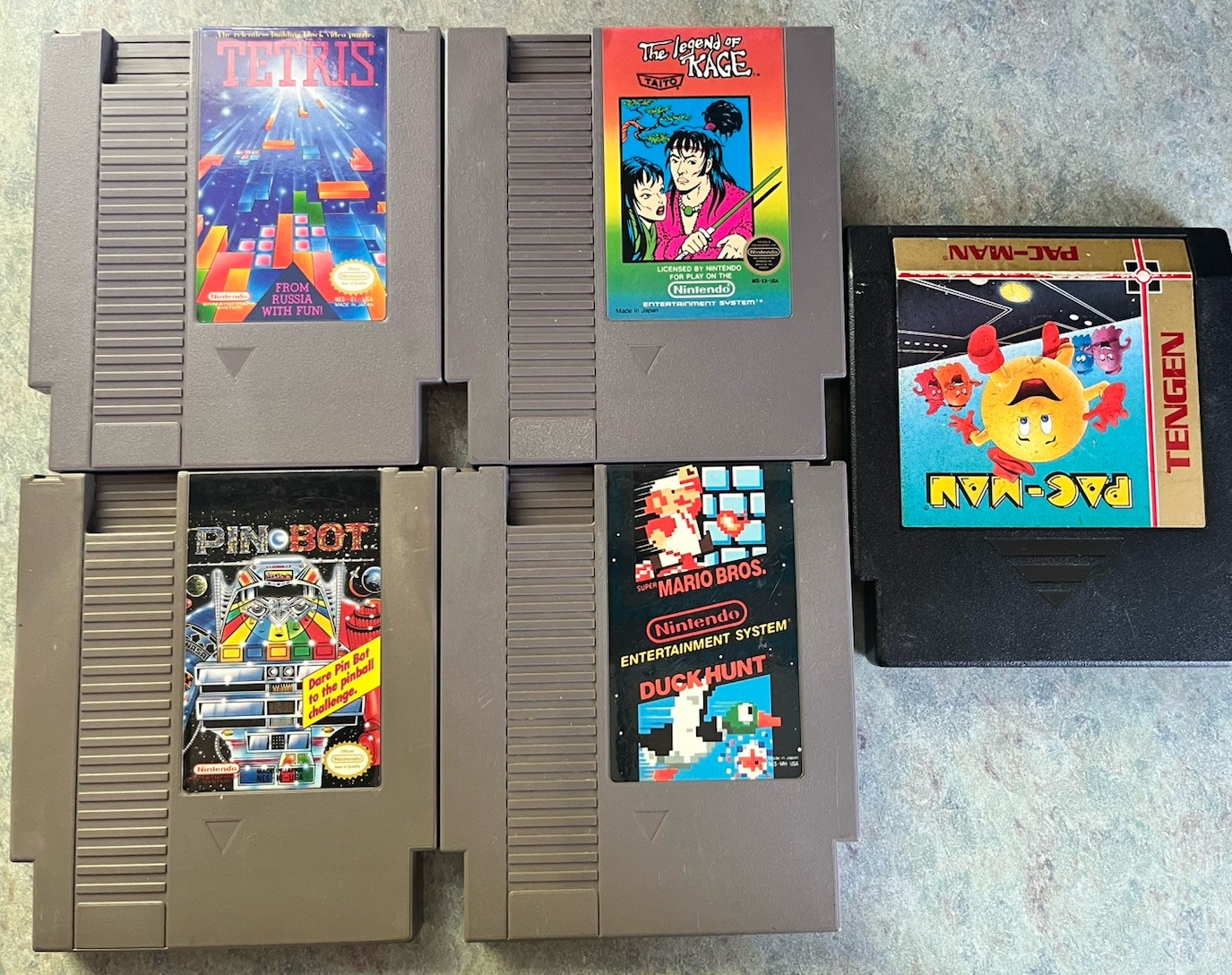 Nintendo NES Game Bundle Super Mario Bros & Duck Hunt, Pac-man, Tetris
