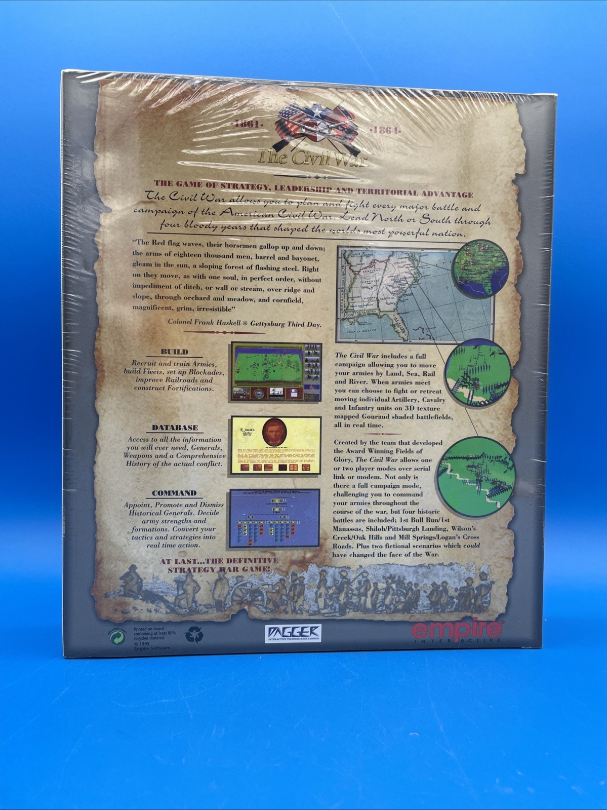 NEW The Civil War PC CD ROM Game By Empire Interactive 1995 WINDOWS VTG SEALED