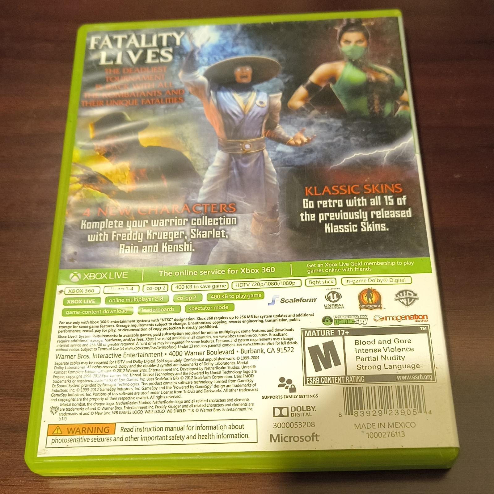 WB Games Mortal Kombat Komplete Edition (Xbox 360) 2011 M NTSC-U/C Platinum