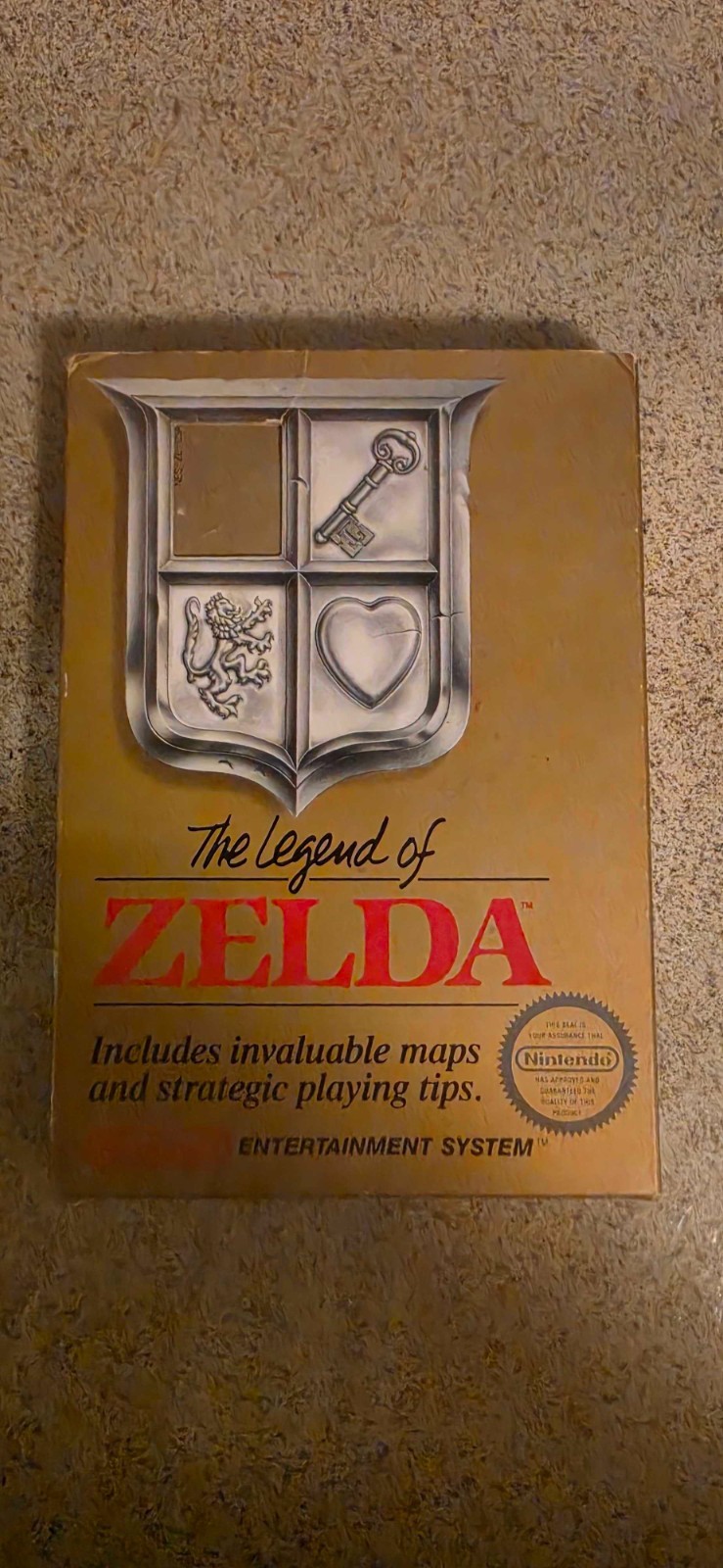 Legend of Zelda NES 5 Screw Gold Cartridge Box Manual Styrofoam Nintendo