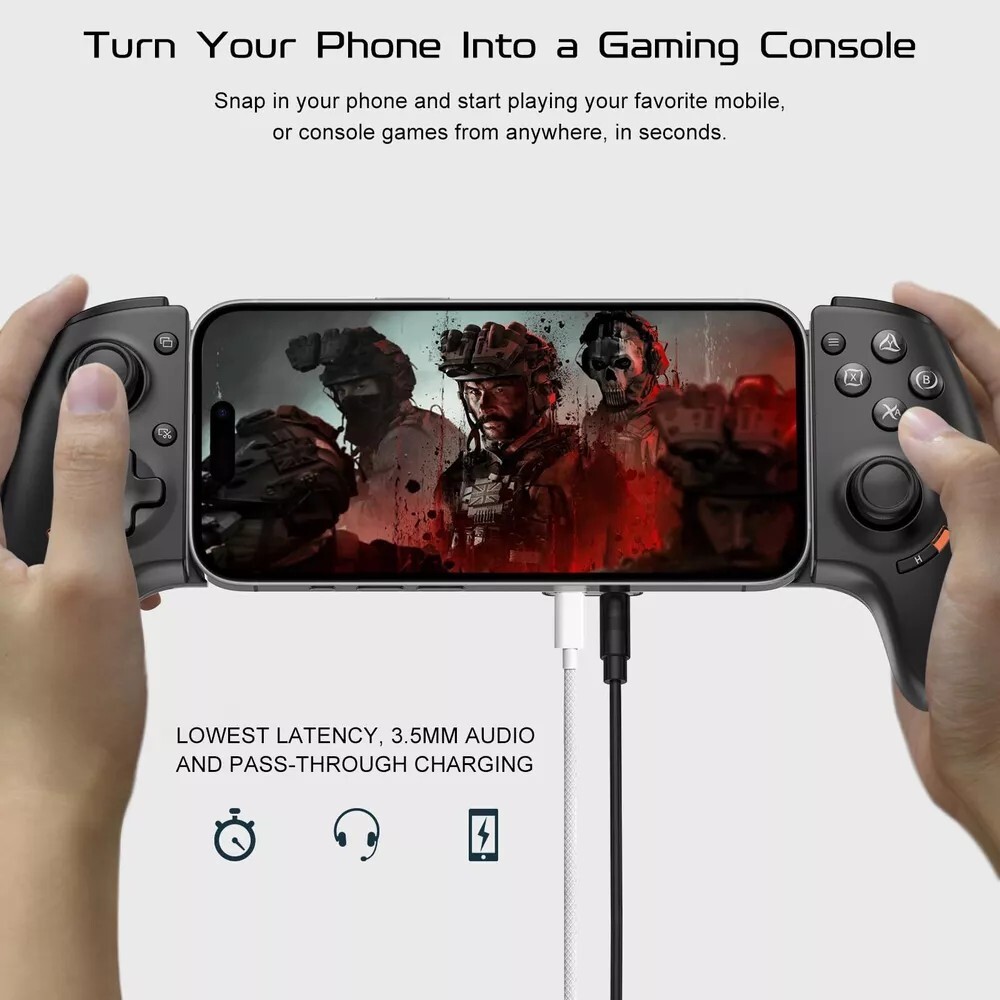Joso Phone Controller for iPhone 15/16 & Android: Hall Effect Joysticks, Mappabl