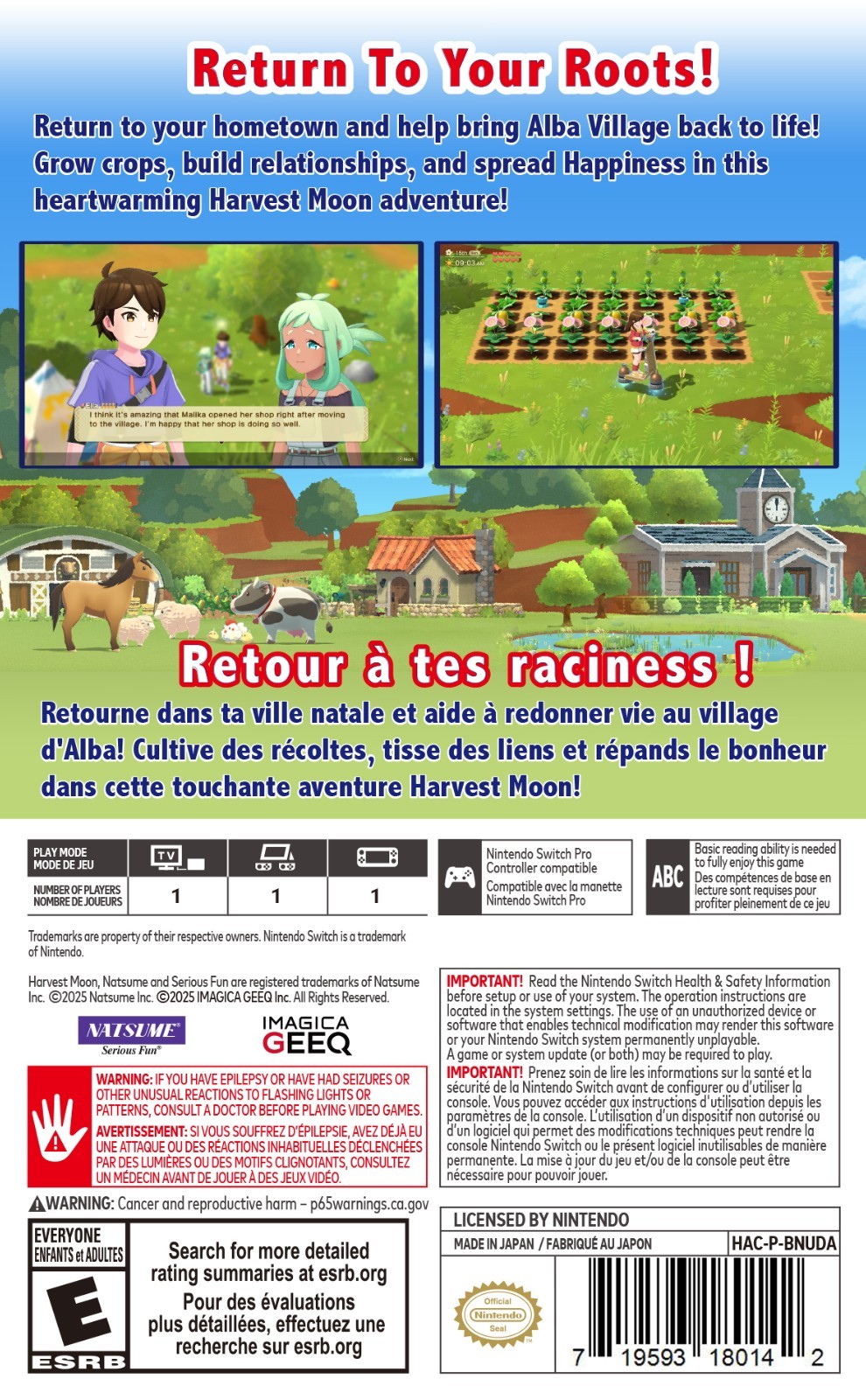 Harvest Moon: Home Sweet Hom Nintendo Switch with BONUS Harvest Moon Standee