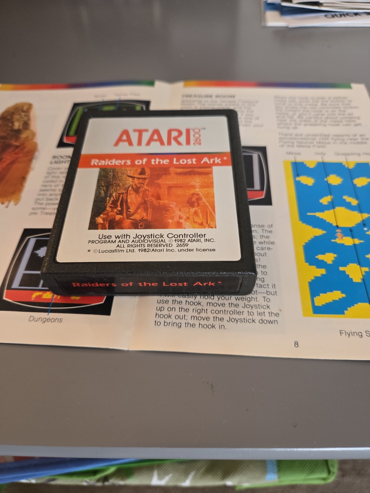 Atari 2600 Raiders of the Lost Ark (1982) Cartridge with Manual – Tested