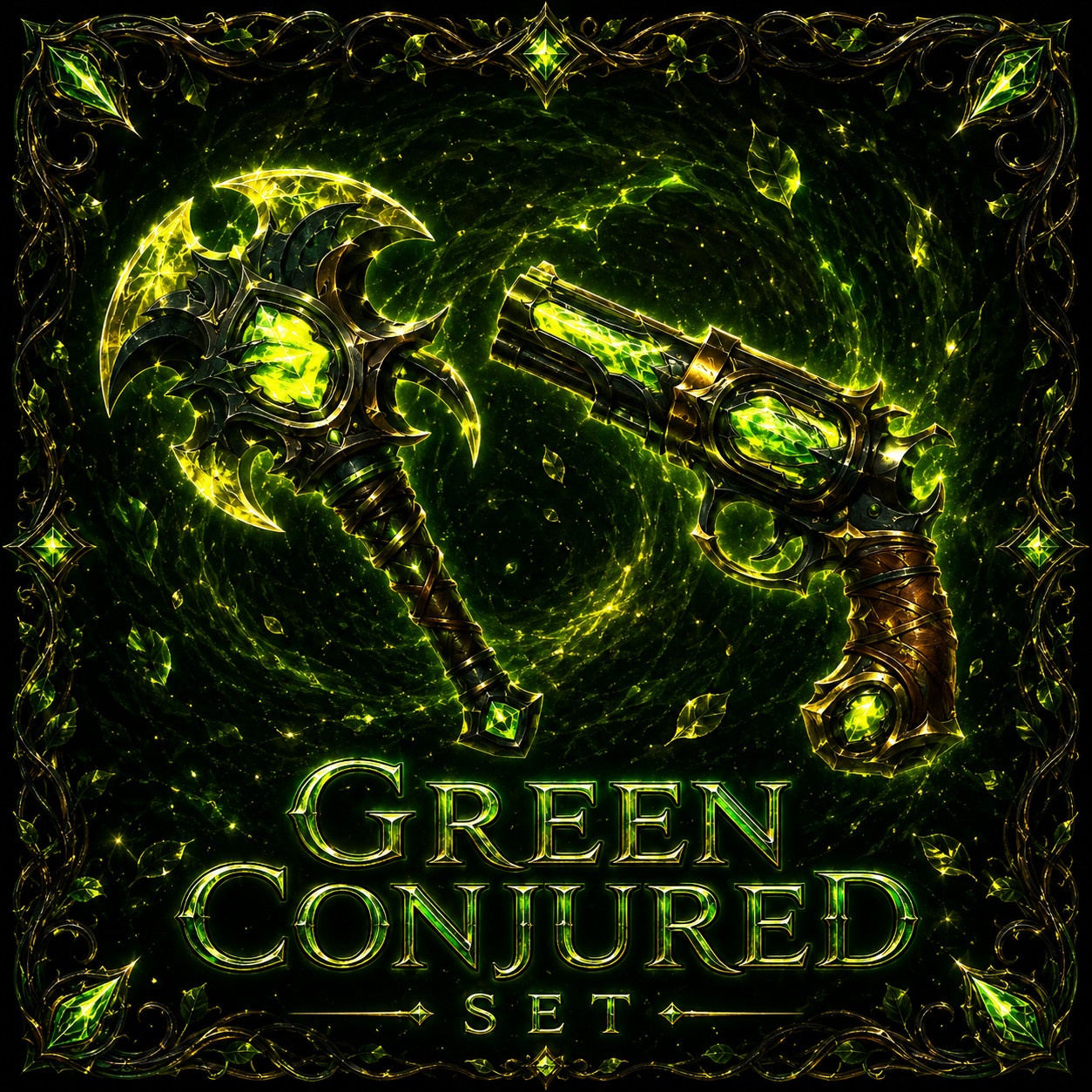 Green conjured set MVSD Murderers VS Sheriff Duels | gun + knife