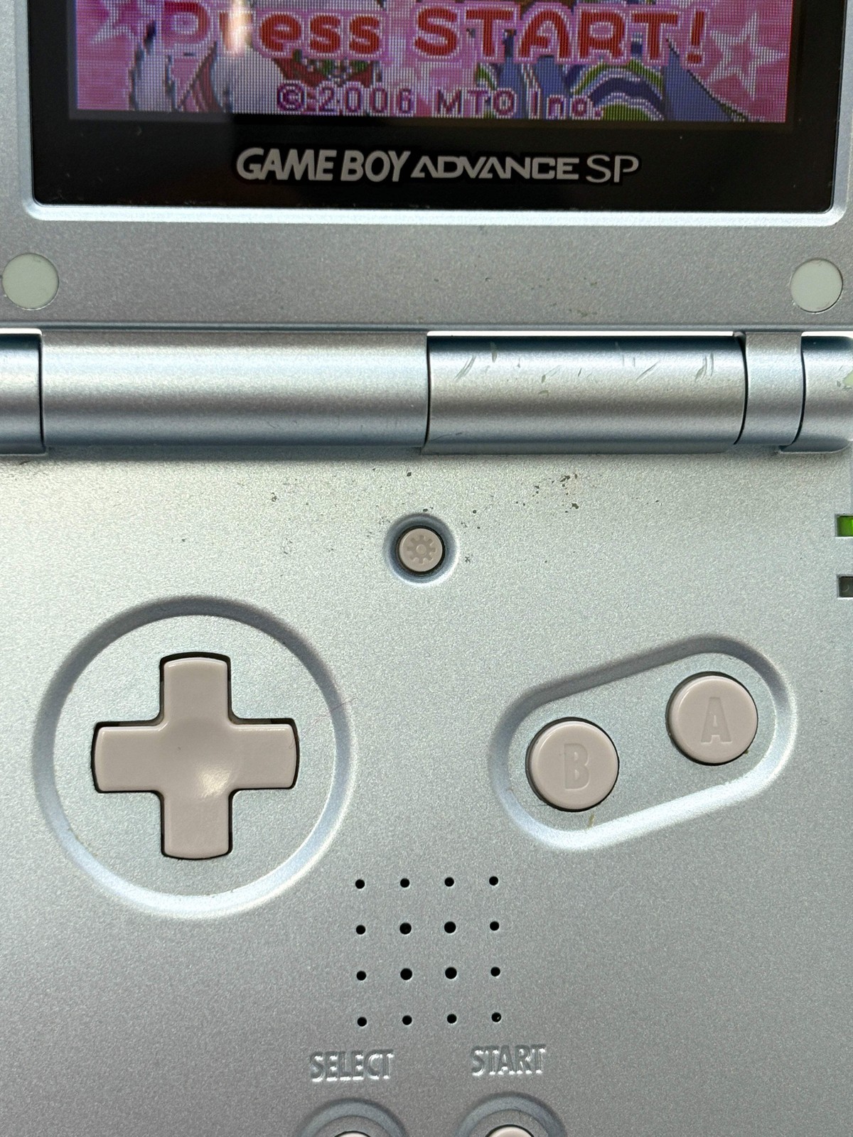 Nintendo Game Boy Advance SP AGS-101 Pearl Blue w/ Charger & Game Cartridge