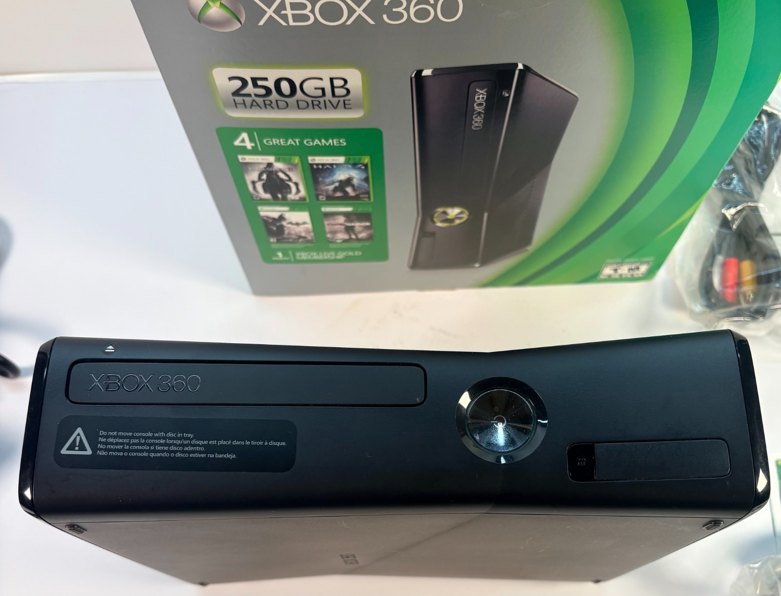 Microsoft Xbox 360 E 250GB Console Bundle Kinect Box Controller Tested Works