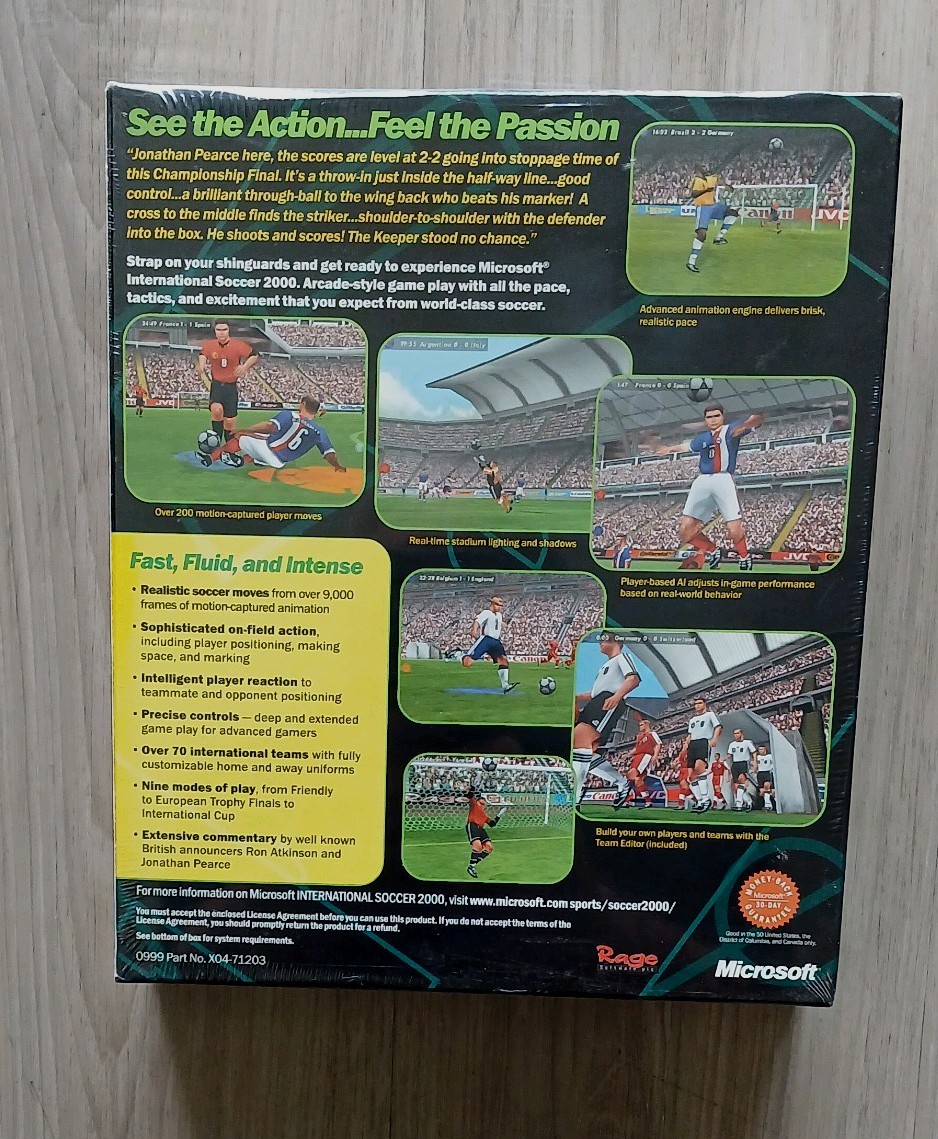 Microsoft International Soccer 2000 – New Sealed Large Retail Box – PC CD-ROM