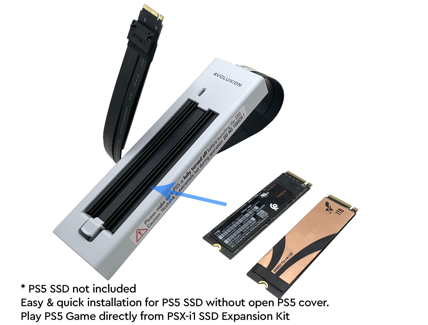 Avoluxion External SSD Expansion Upgrade Kit for PS5 Game Console (PSX-i1)