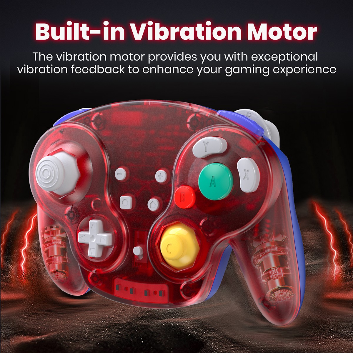 2.4 GHz Wireless GameCube Controller, for NGC GameCube Console (Built-in Rumble)