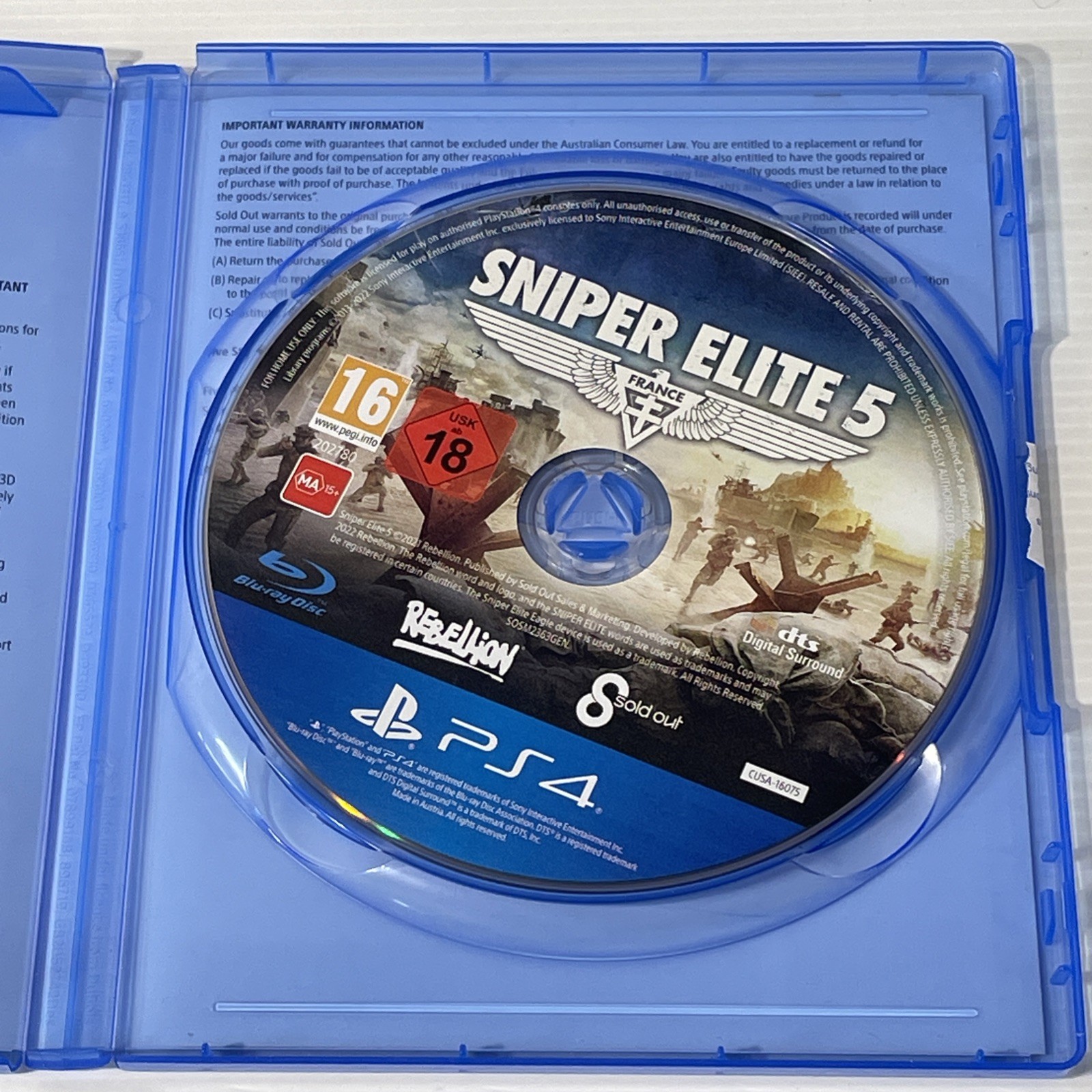 Sniper Elite 5 PS4 Playstation 4 Game PAL Version AU PS5 Upgrade Available VGC