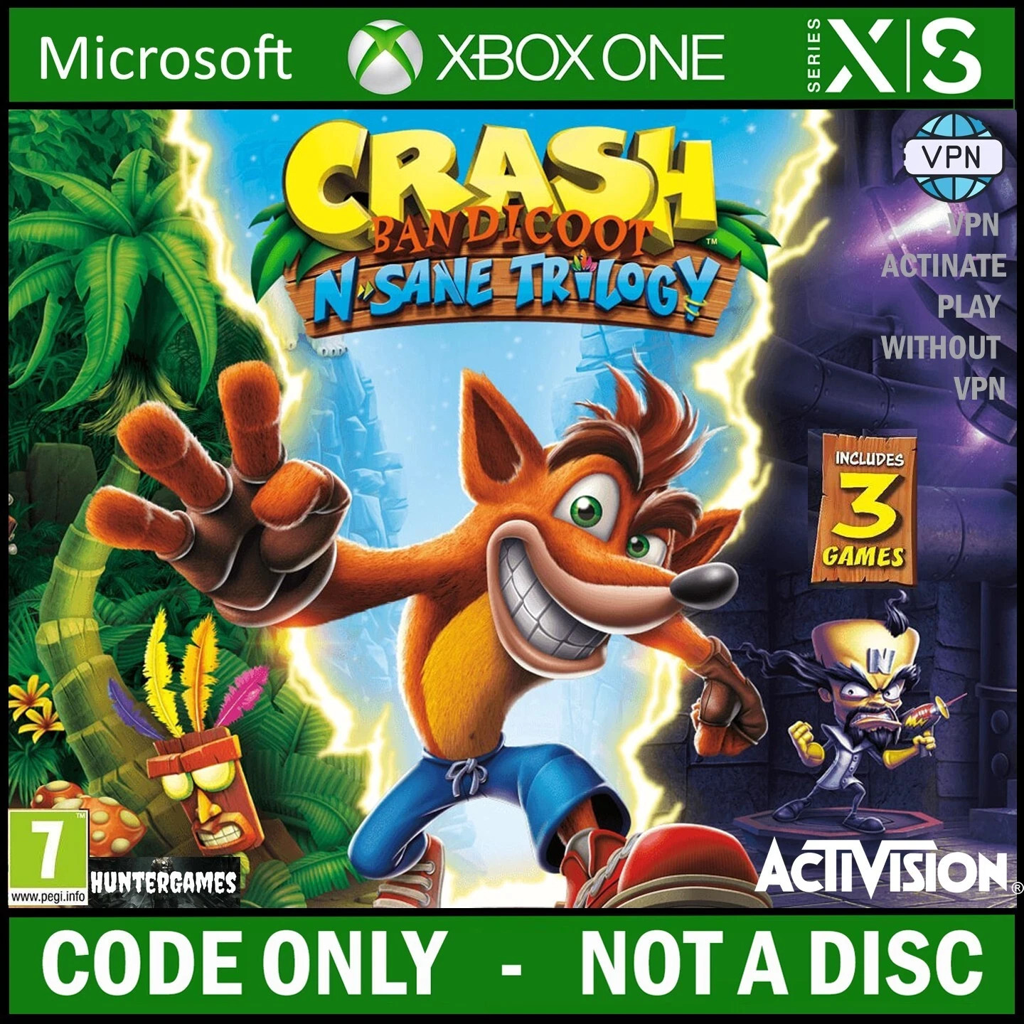 Crash Bandicoot N. Sane Trilogy -Xbox One, X|S KEY Argentina ☑Play Global ☑VPN